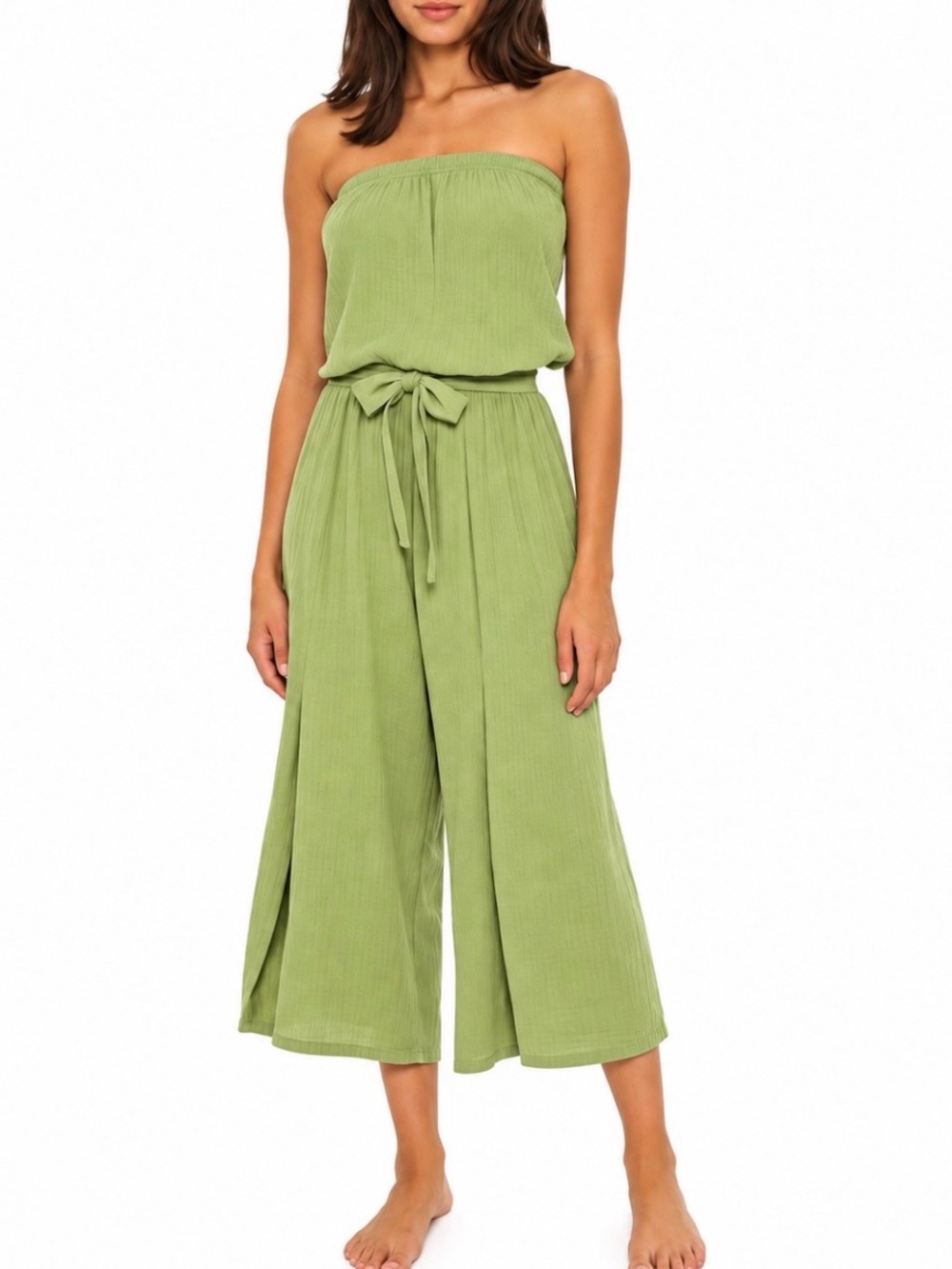 BECCA by Rebecca Virtue Ponza Strapless Wide Leg Jumpsuit
Sage Green Size L NWT!